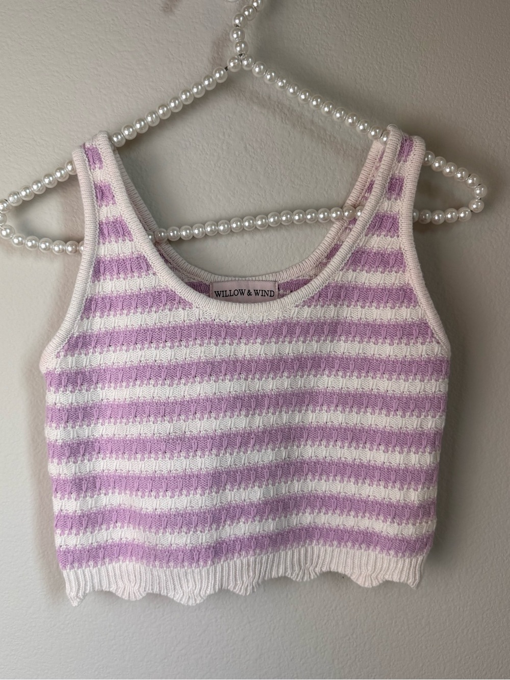 Willow & Wind Lilac Striped Ribbed Muscle Tank